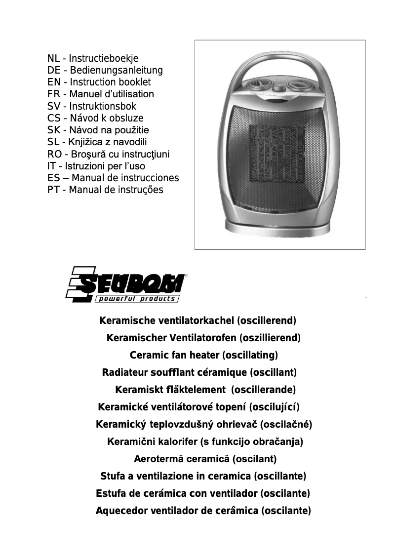Page n°1 - Manuel utilisateur Euromac SF1525