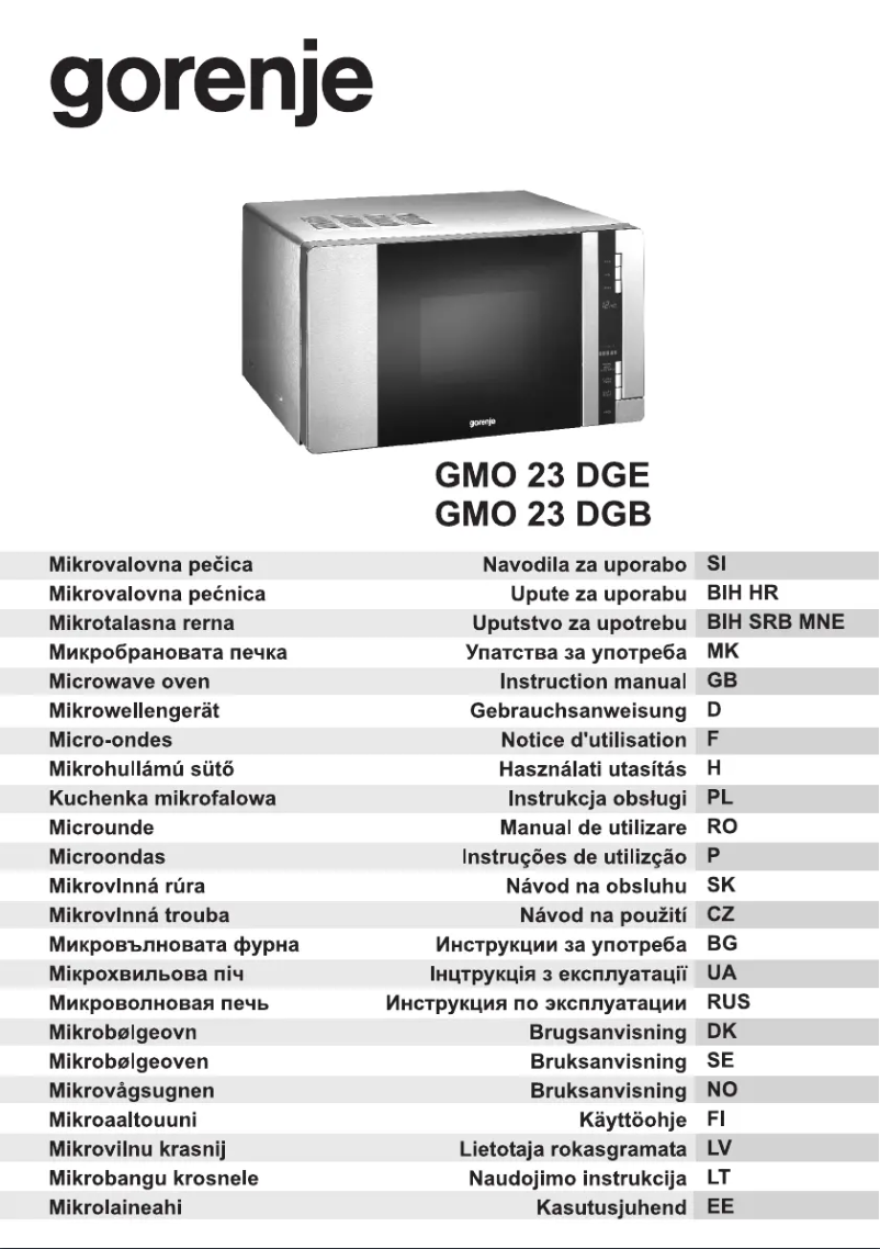 Image de la première page du manuel de l'appareil GMO23DGE