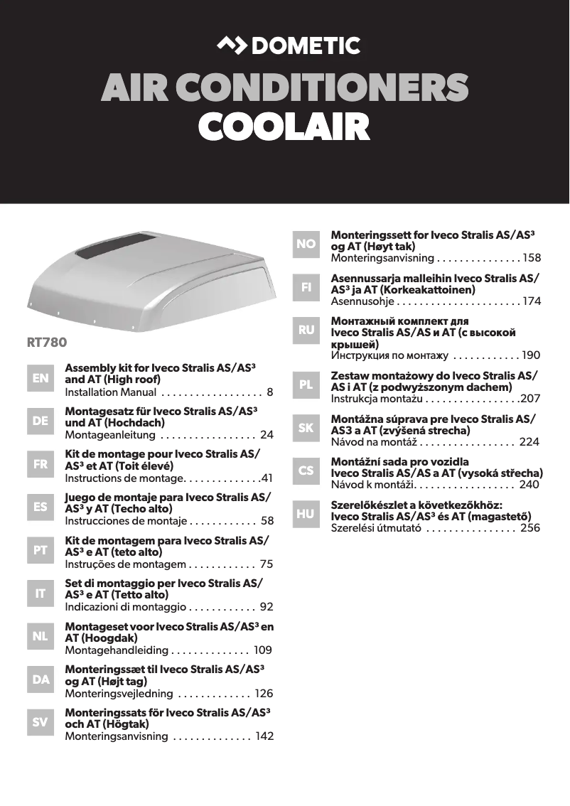 Image de la première page du manuel de l'appareil CoolAir RT 780