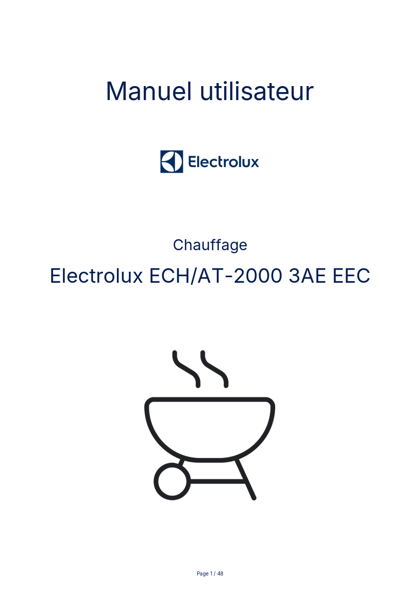 Image de la première page du manuel de l'appareil ECH/AT-2000 3AE EEC
