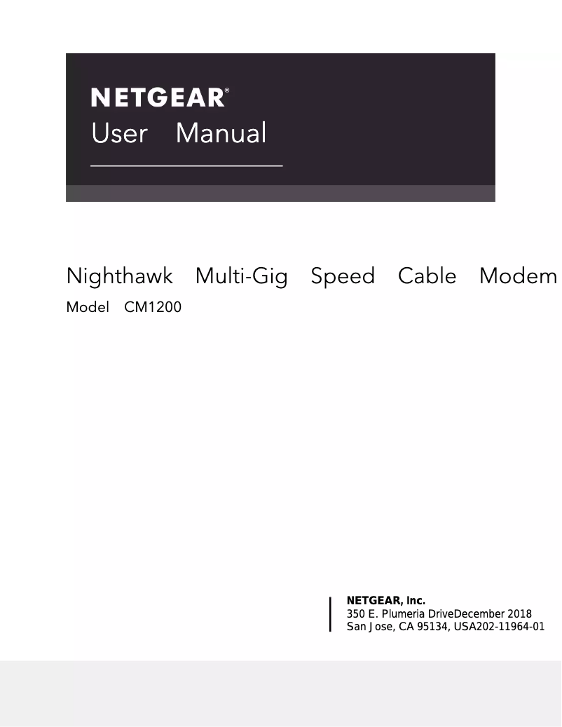 Page n°1 - Manuel utilisateur Netgear Nighthawk CM1200