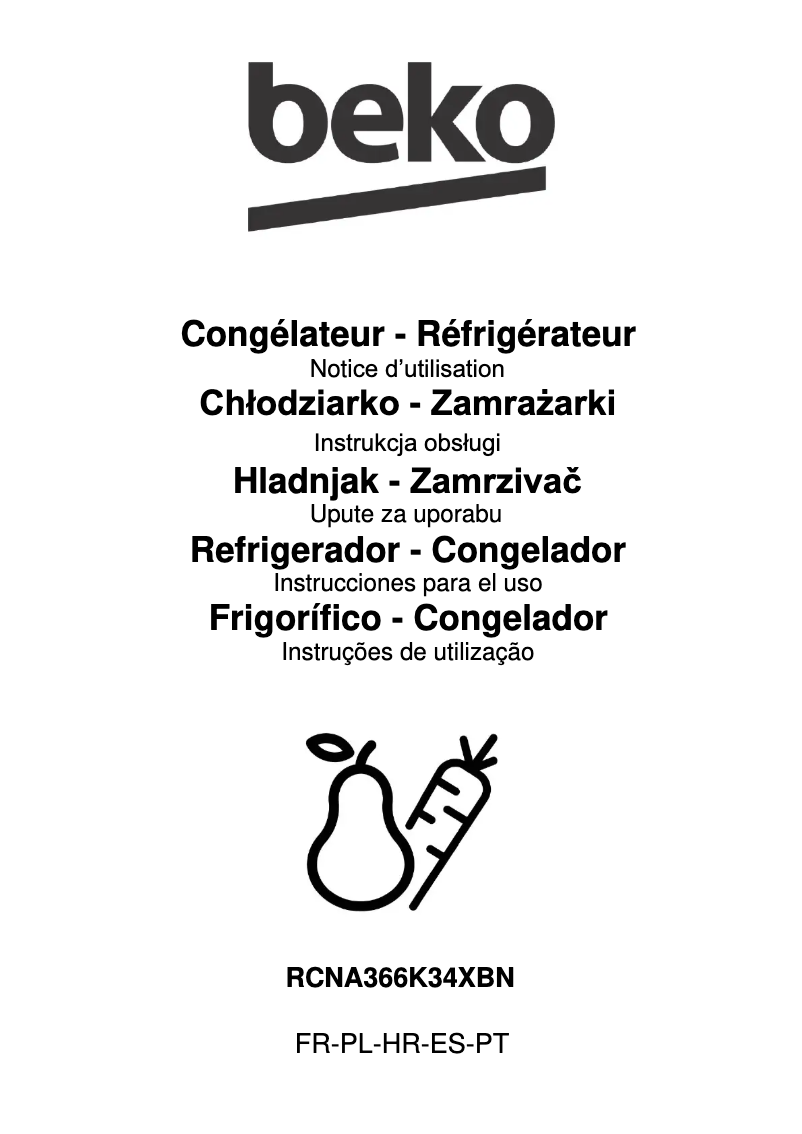 Page n°1 - Manuel utilisateur Beko RCNA366K34XBN