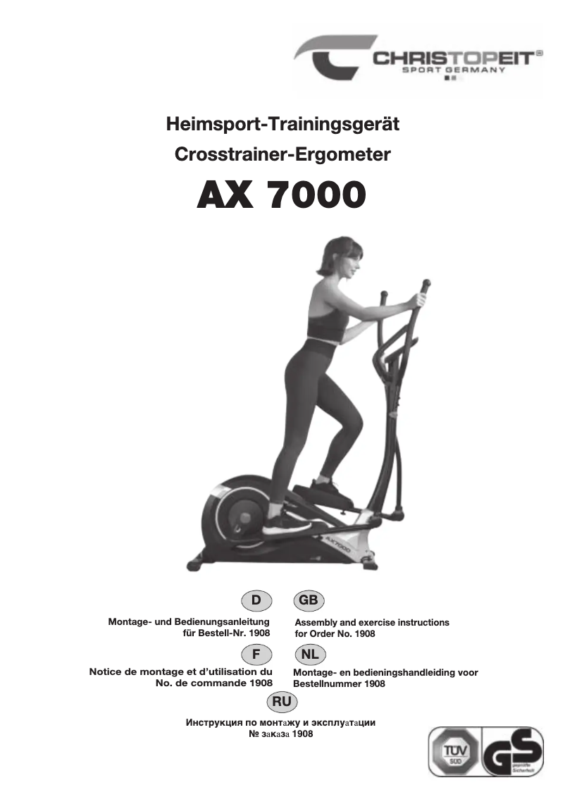 Page n°1 - Manuel utilisateur Christopeit AX 7000