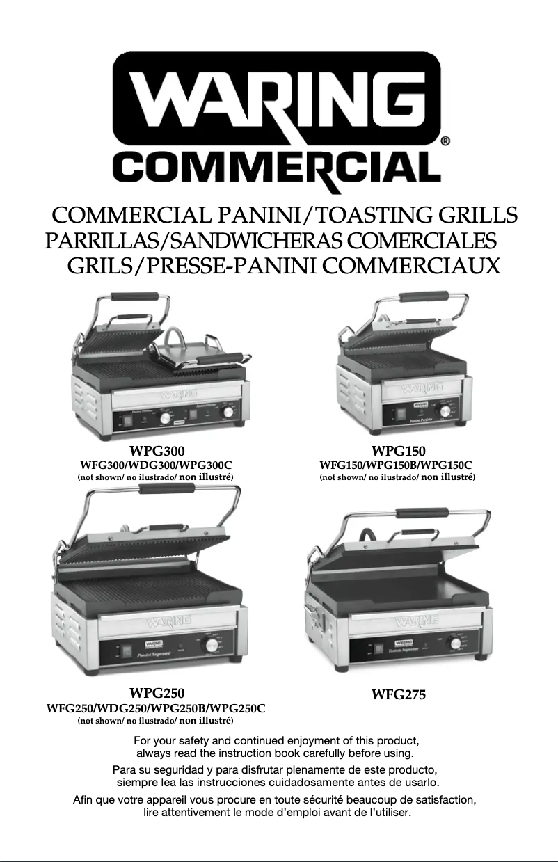 Page n°1 - Manuel utilisateur Waring Commercial WPG250TB