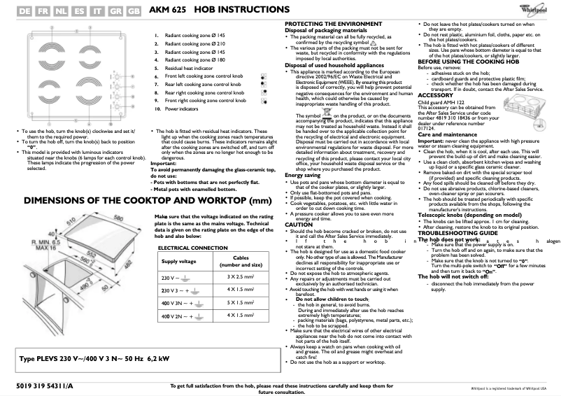 Image de la première page du manuel de l'appareil AKM 625/IX