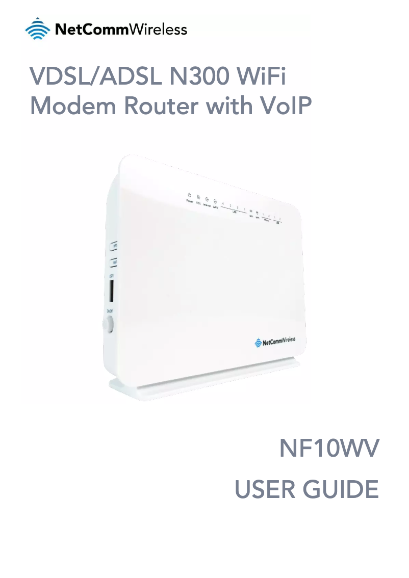 Image de la première page du manuel de l'appareil NF10WV