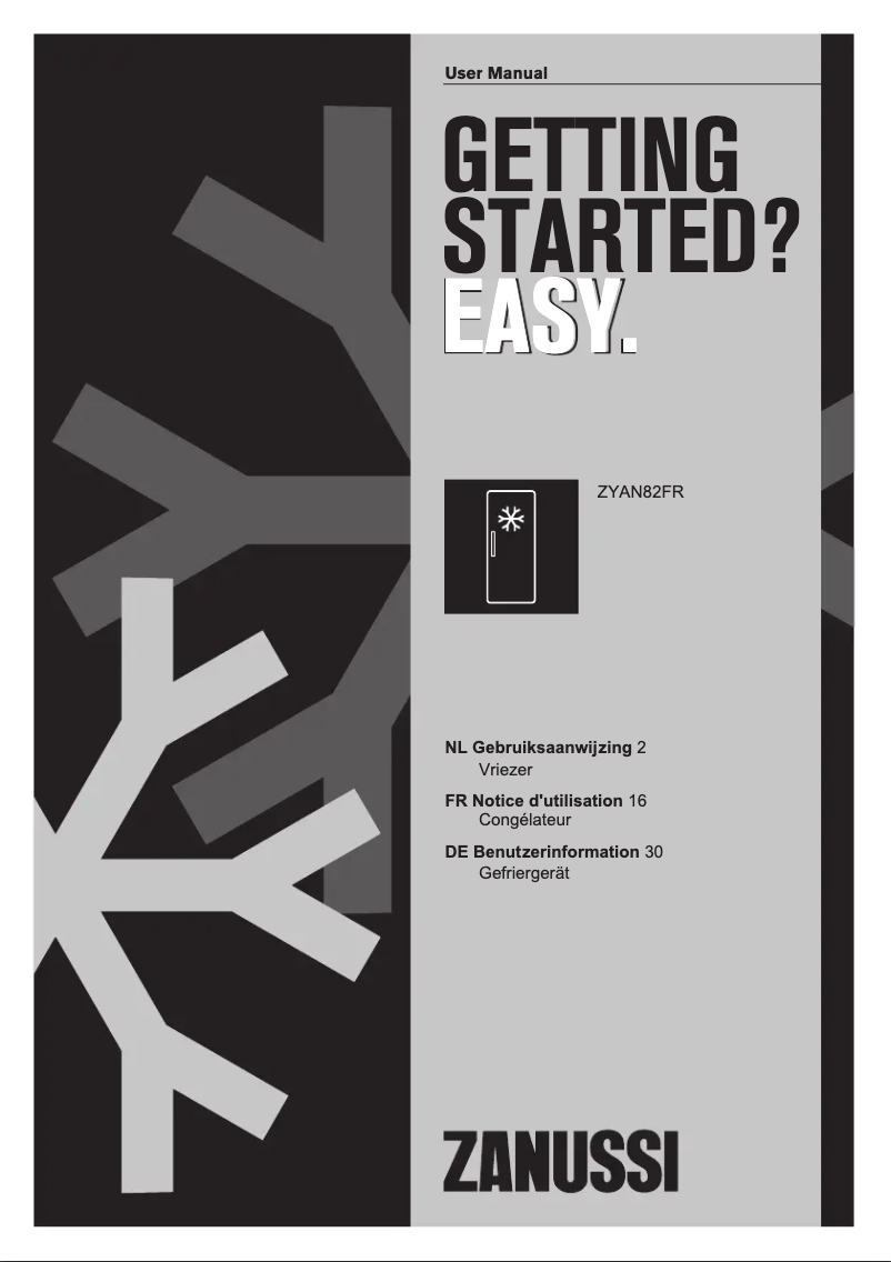 Page n°1 - Manuel utilisateur Zanussi ZYAN82FR