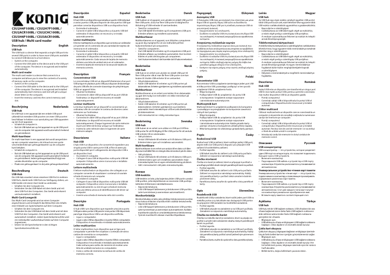 Page 1 de la notice Manuel utilisateur Konig CSU2CHC100BL