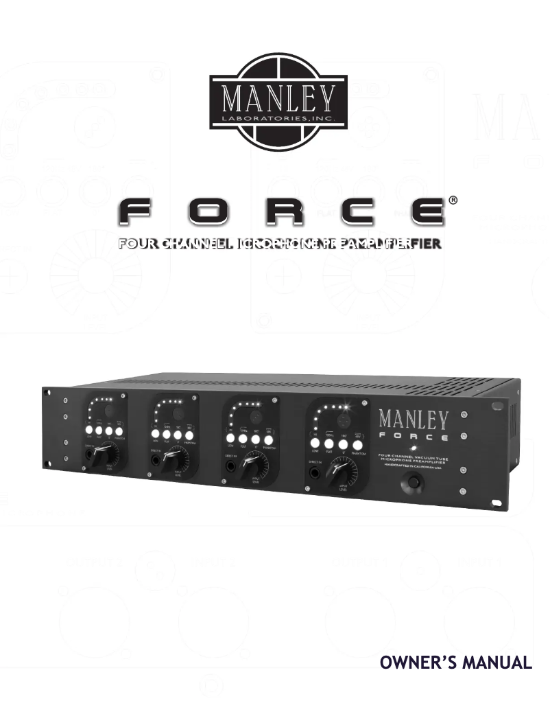 Página 1 del manual Manual de usuario Manley Force
