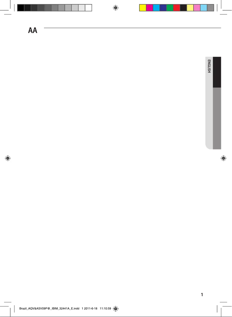 Page 1 de la notice Manuel utilisateur Samsung AQV09PSBAX