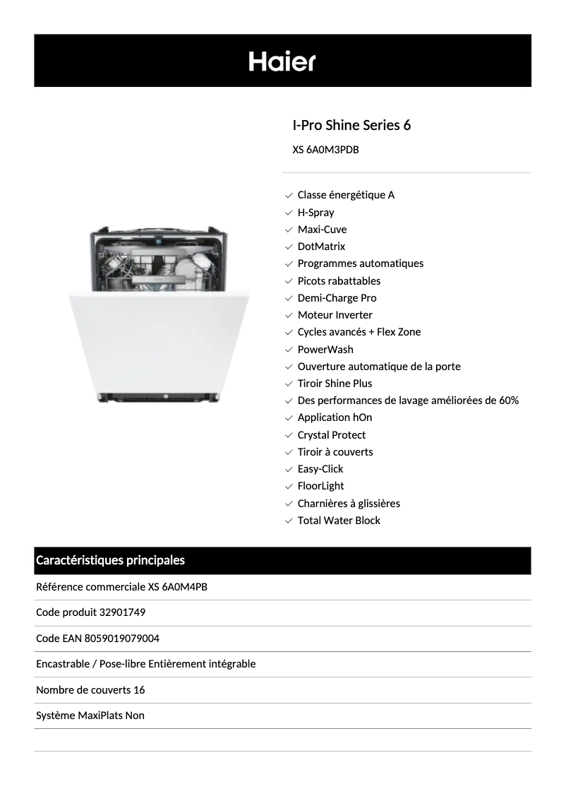 Image de la première page du manuel de l'appareil XS 6A0M3PDB