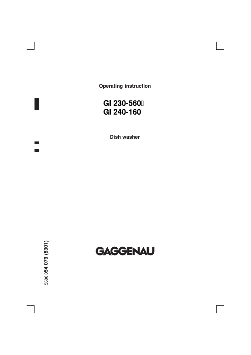 Image de la première page du manuel de l'appareil GI 240-160