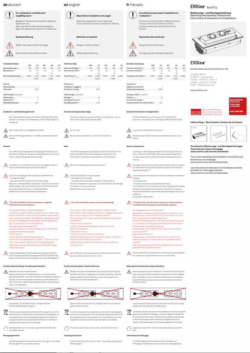 Page 1 de la notice Manuel utilisateur EVOline BackFlip