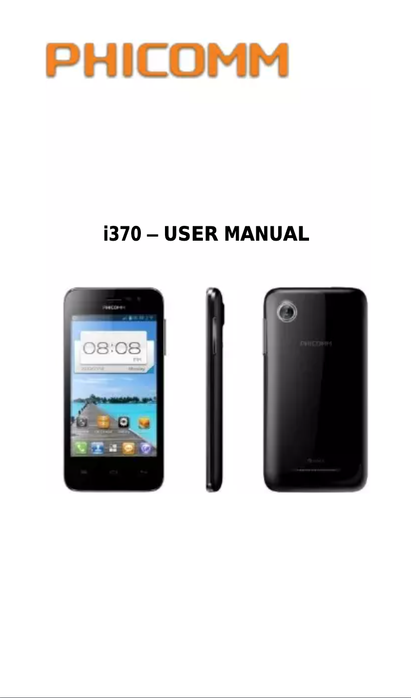 Page 1 de la notice Manuel utilisateur Phicomm I370