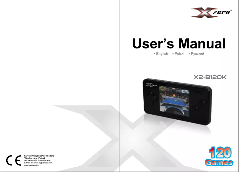 Page n°1 - Manuel utilisateur X-Zero X2-B120K