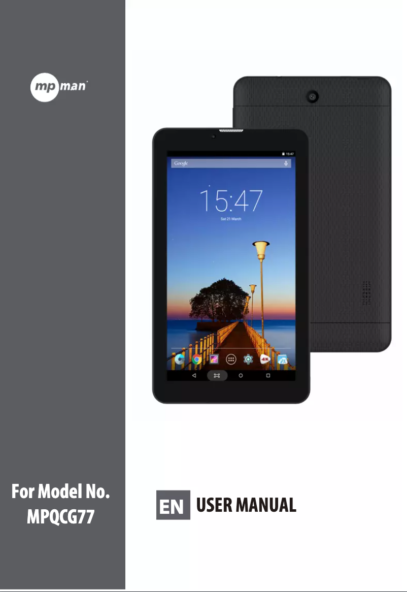 Página 1 del manual Manual de usuario Mpman MPQCG77