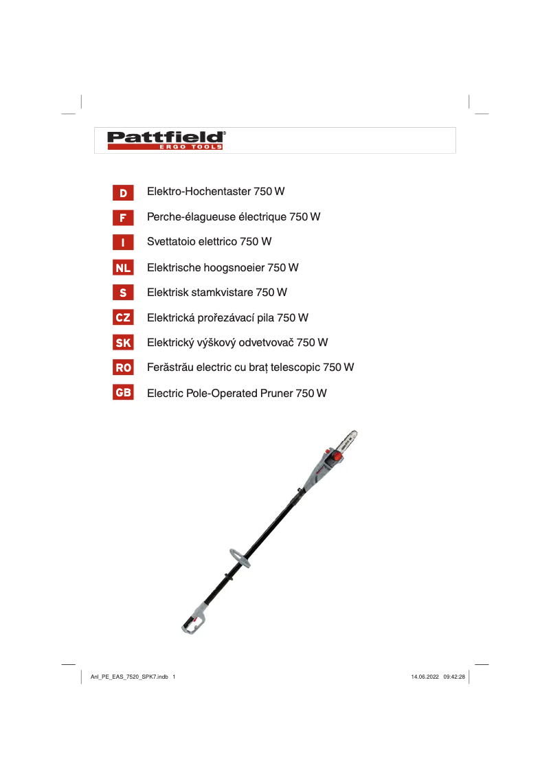 Page 1 de la notice Manuel utilisateur Pattfield PE-EAS 7520