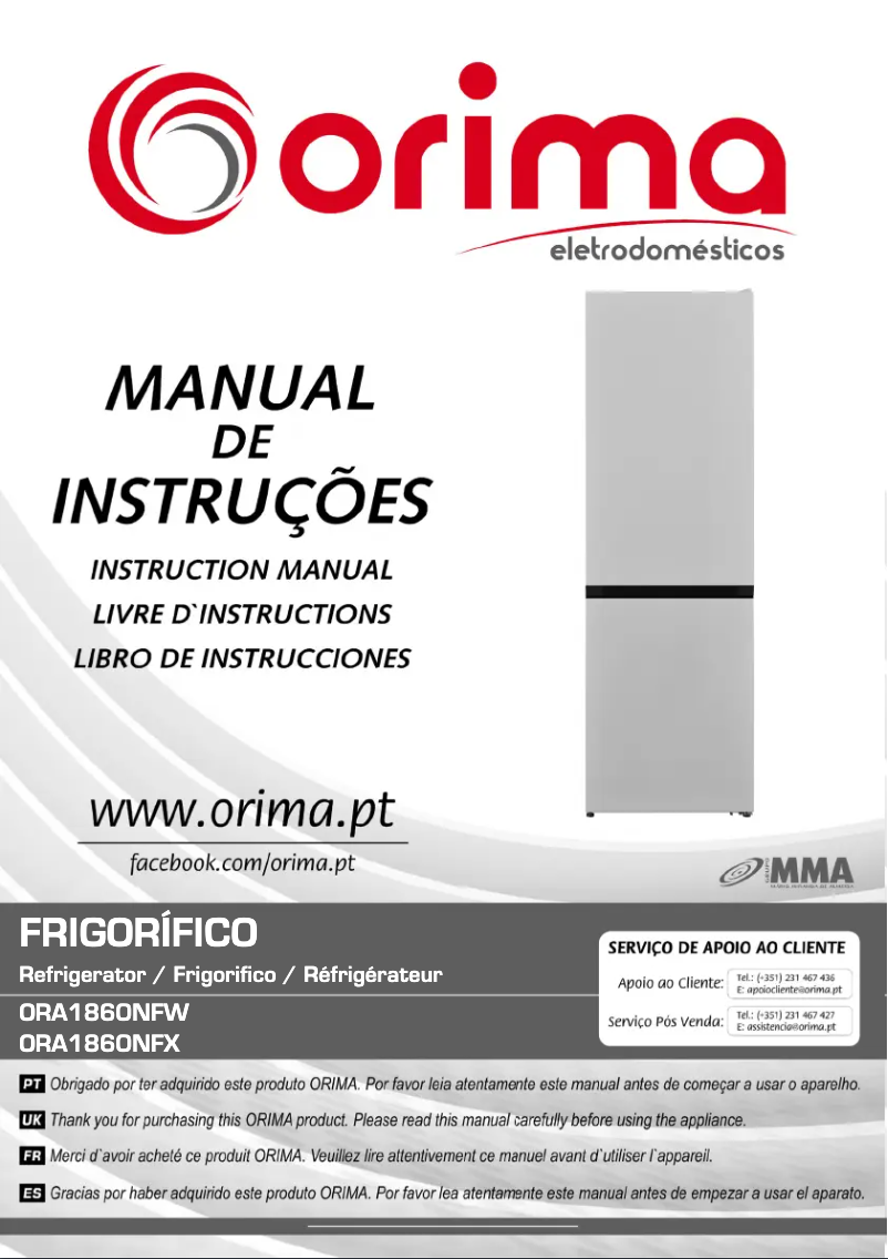Página 1 del manual Manual de usuario Orima ORA-1860-NF-W