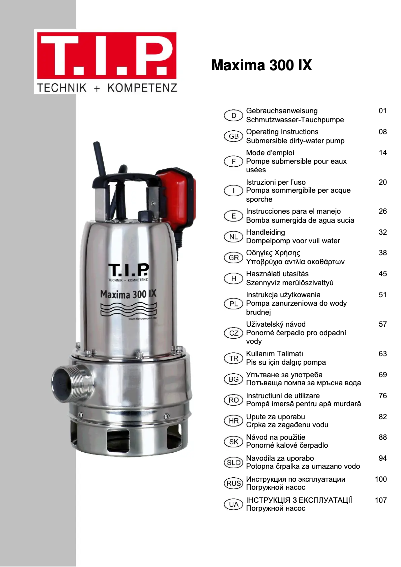 Image de la première page du manuel de l'appareil Maxima 300 IX