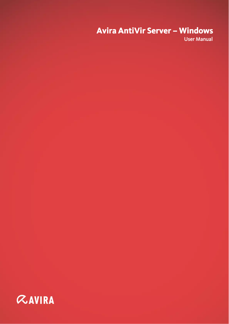 Page 1 de la notice Manuel utilisateur Avira AntiVir Server - Windows