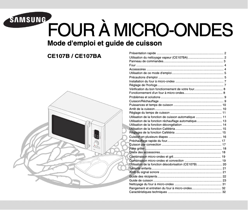 Image de la première page du manuel de l'appareil CE107