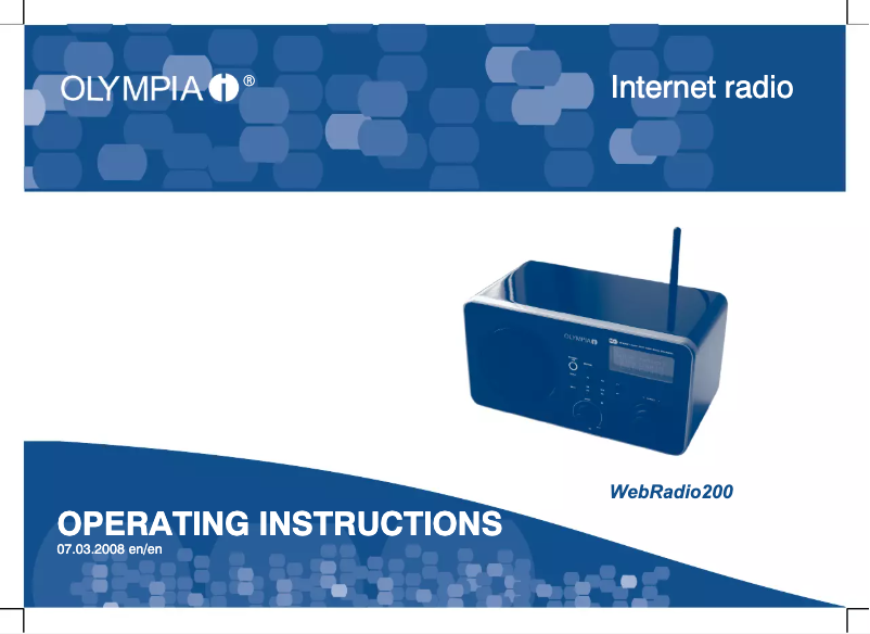 Image de la première page du manuel de l'appareil Webradio 200