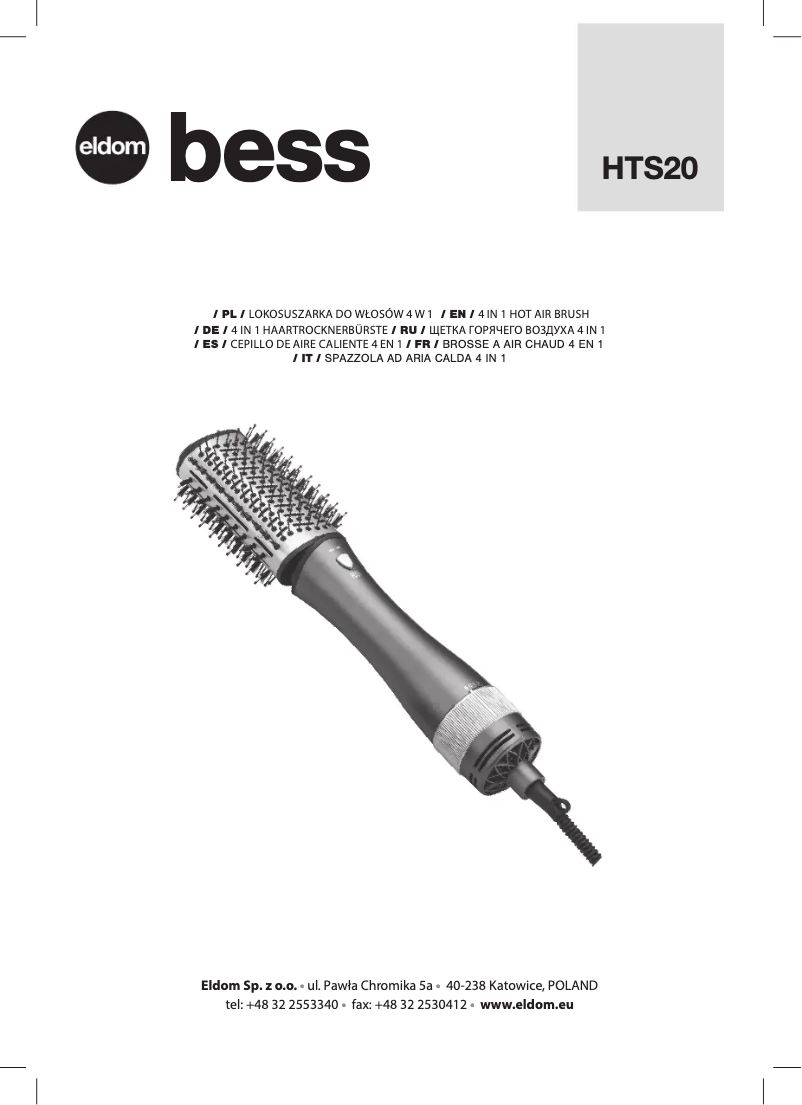 Page 1 de la notice Manuel utilisateur Eldom Bess HTS20