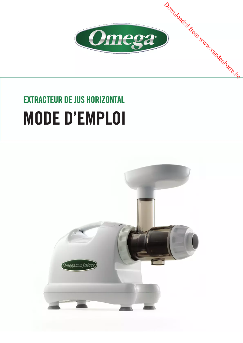 Page n°1 - Manuel utilisateur Omega Nutrition Center J8224