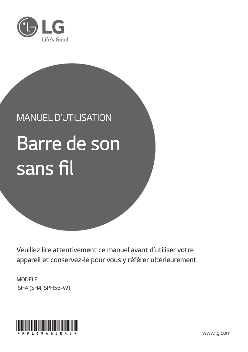 Image de la première page du manuel de l'appareil SH4