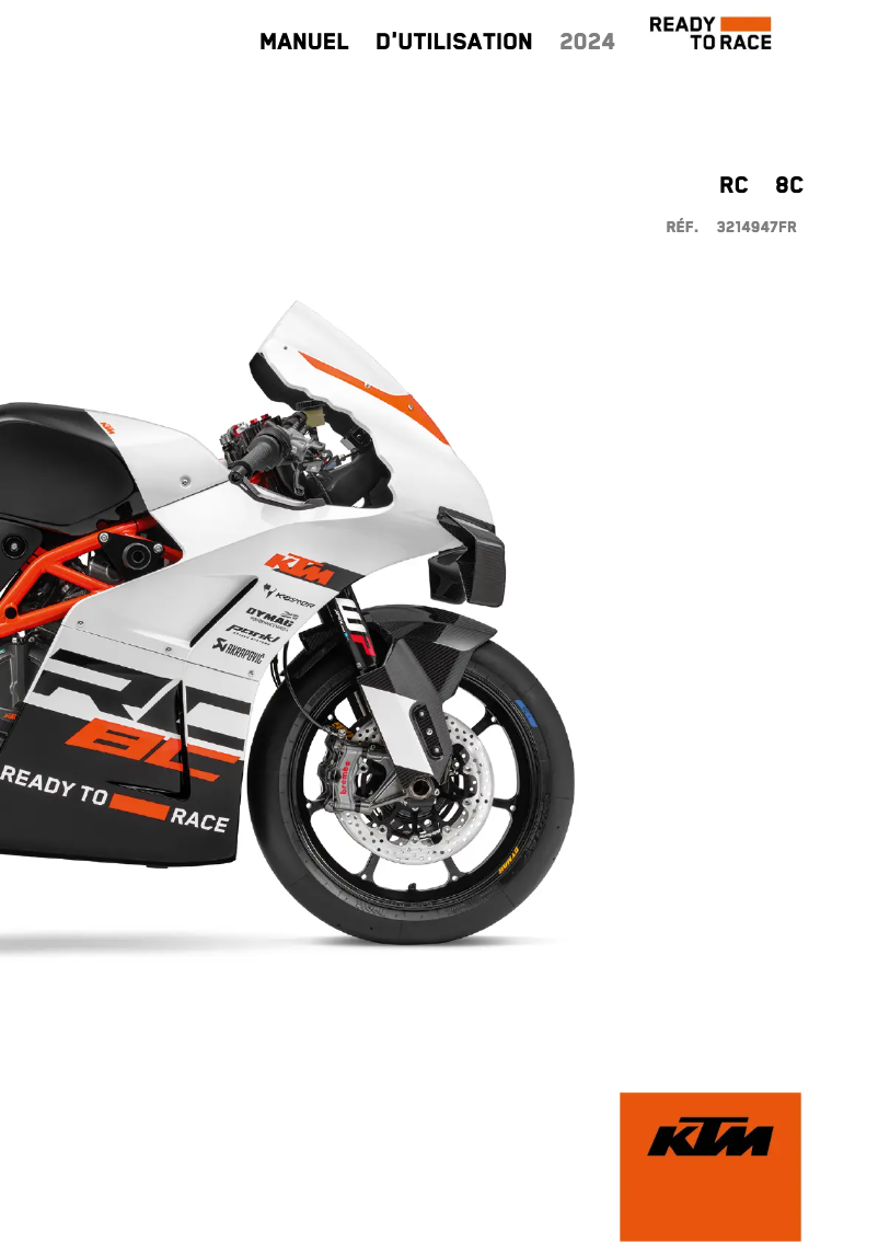 Page n°1 - Manuel utilisateur KTM RC 8C (2024)