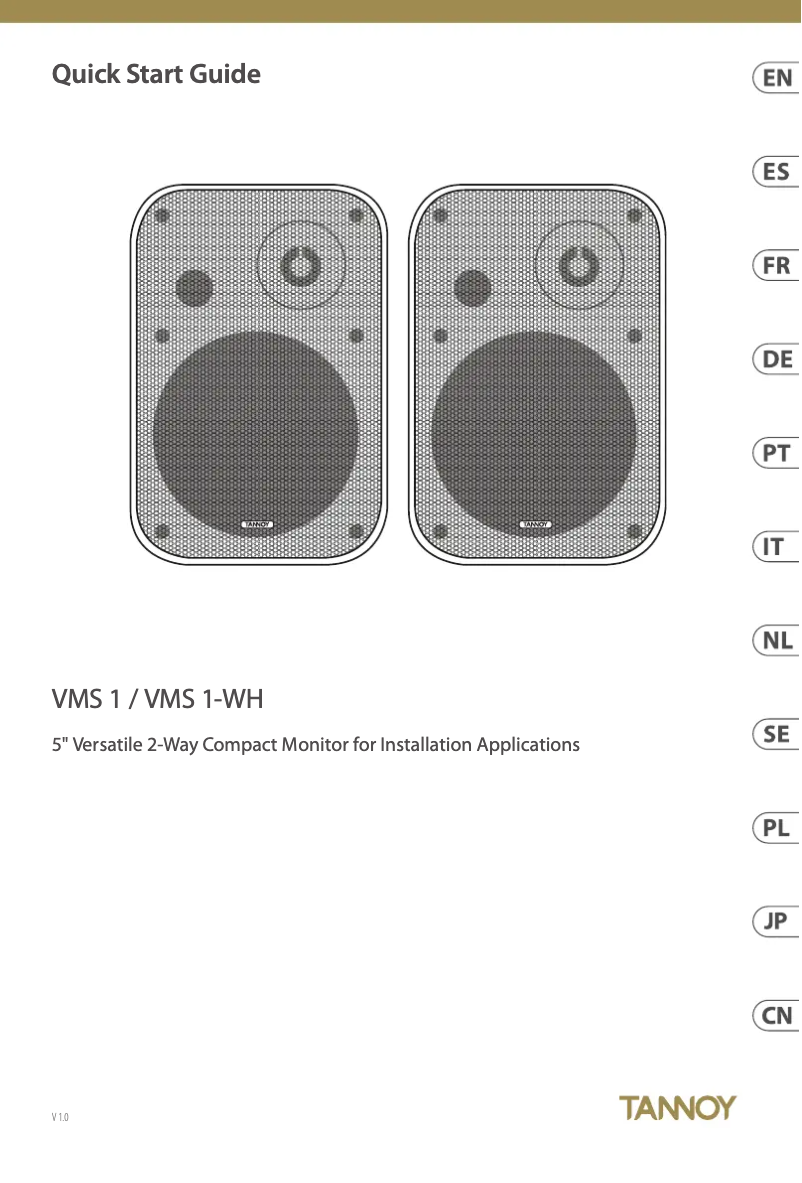 Page n°1 - Manuel utilisateur Tannoy VMS 1