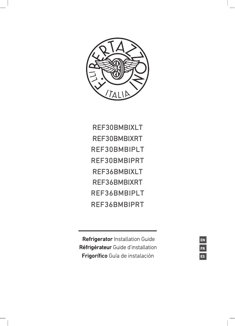 Page 1 de la notice Guide d'installation Bertazzoni REF36BMBIXLT