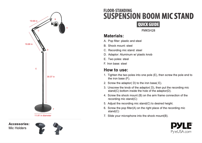 Página 1 del manual Manual de usuario Pyle PMKSH28