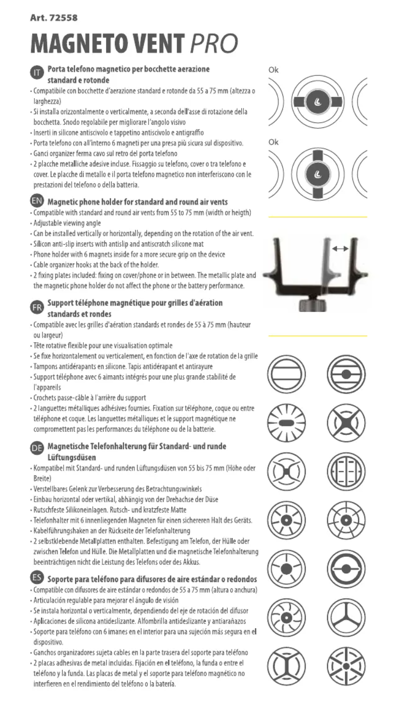 Page 1 de la notice Manuel utilisateur Lampa Magneto Vent Pro