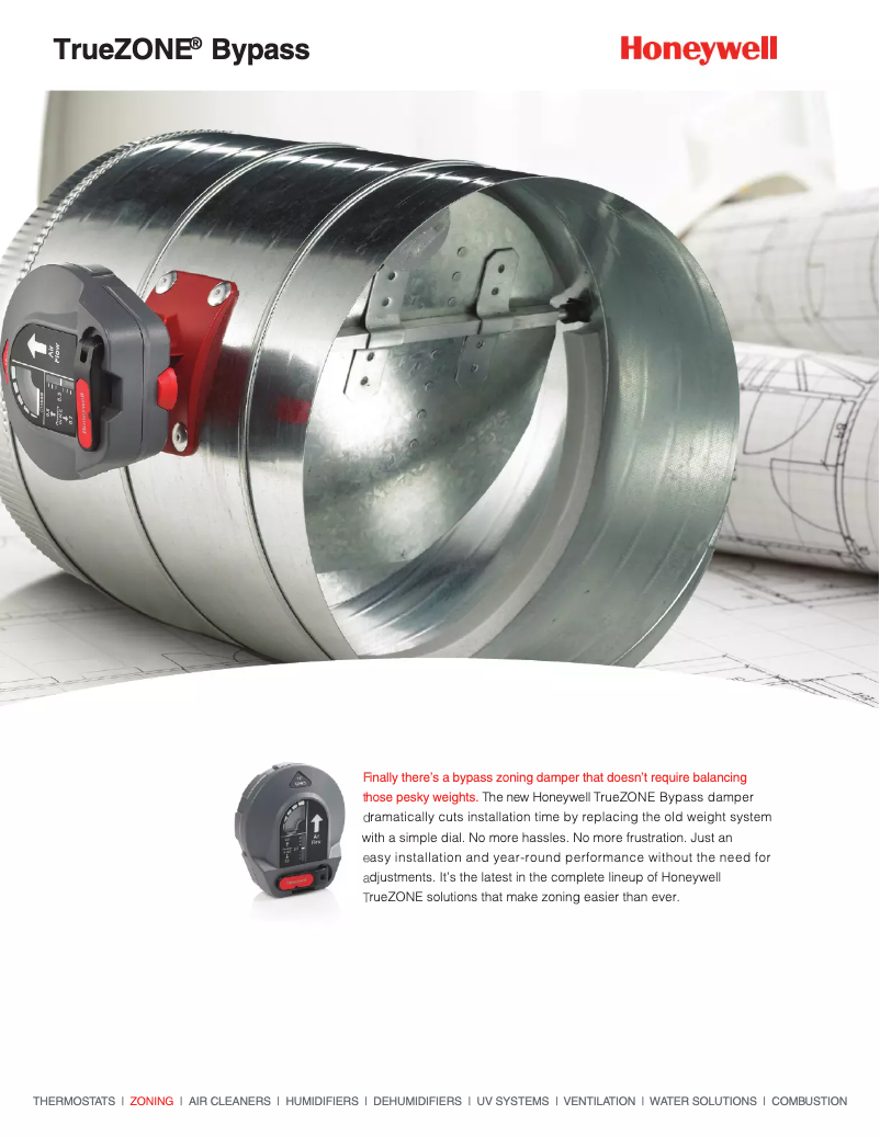 Page 1 de la notice Manuel utilisateur Honeywell TrueZONE Bypass CPRD8