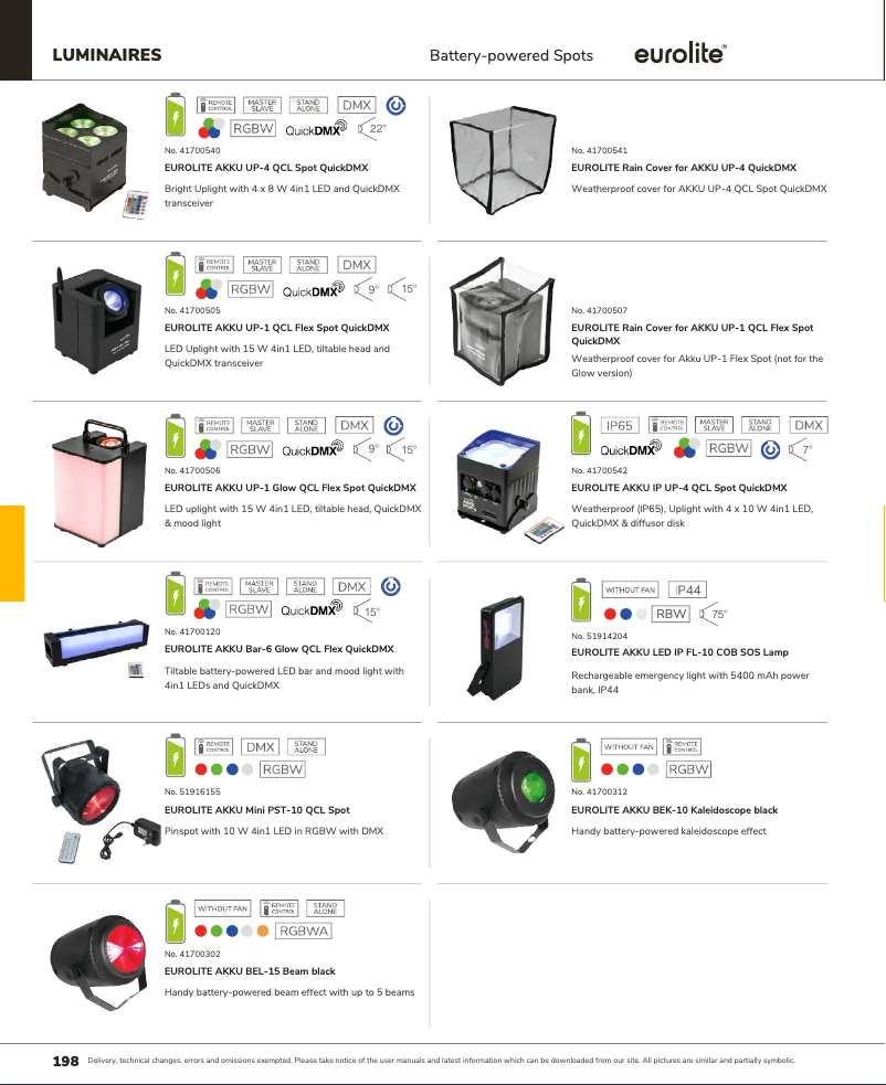 Page 1 de la notice Catalogue Eurolite UP-1 QCL