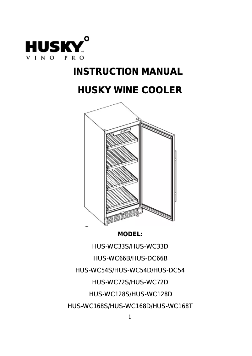 Page n°1 - Manuel utilisateur Husky HUS-WC168S