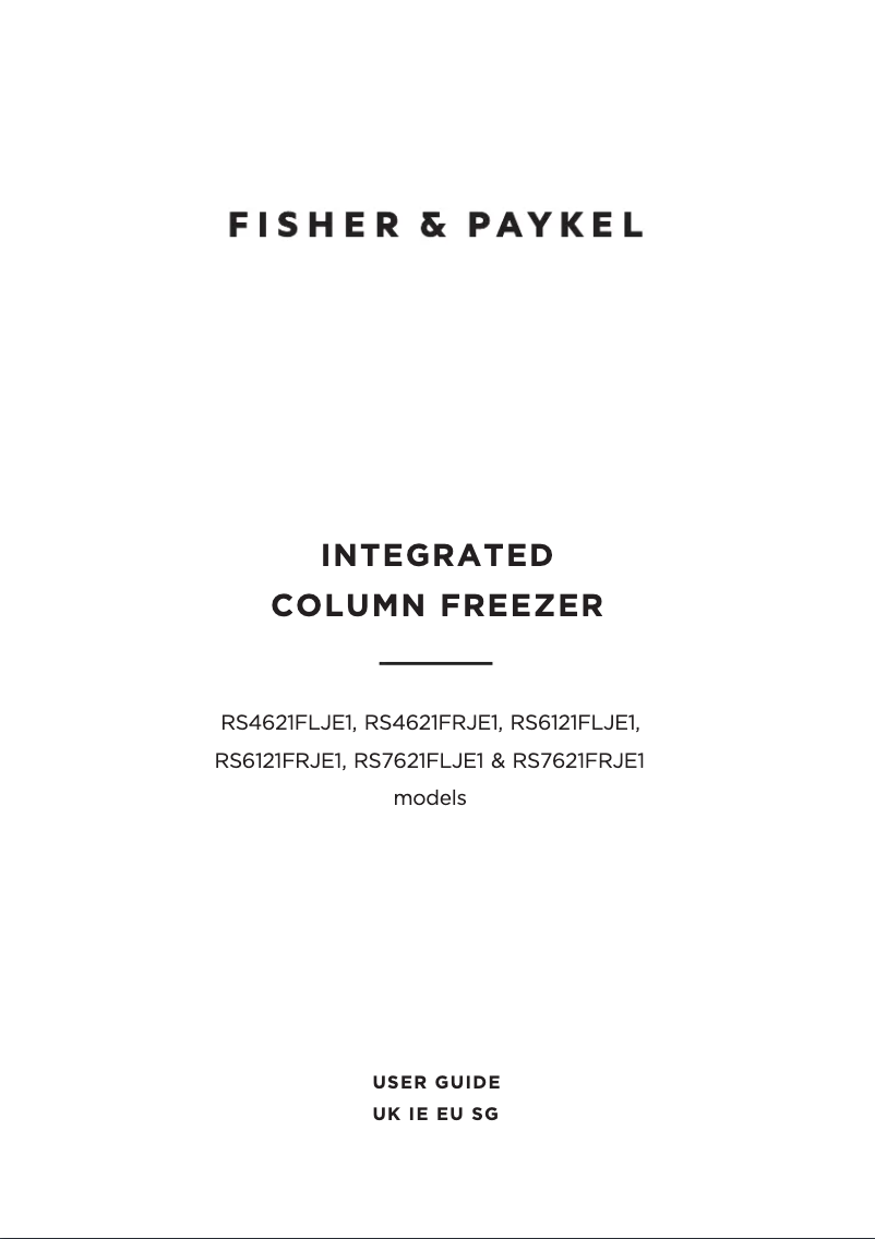 Page n°1 - Manuel utilisateur Fisher & Paykel RS6121FLJE1