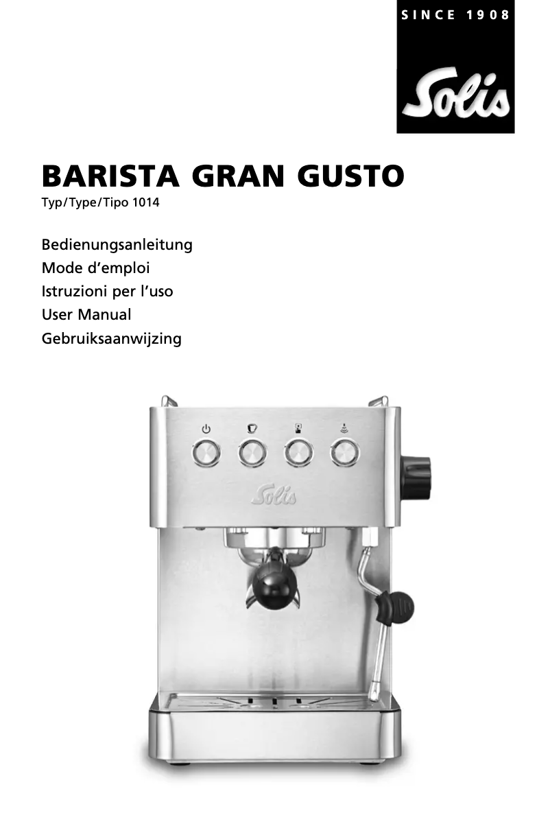 Página 1 del manual Manual de usuario Solis Personal Barista 1150