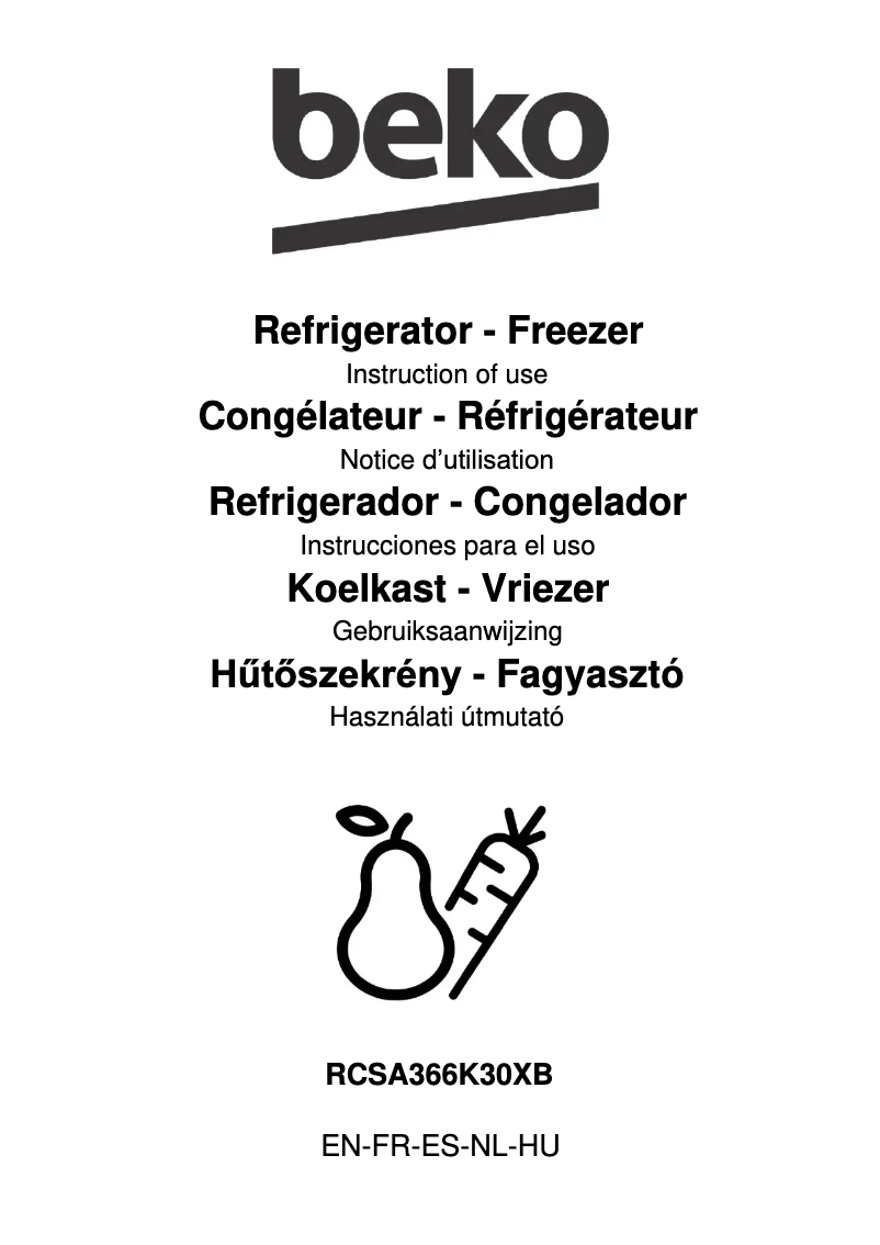 Image de la première page du manuel de l'appareil RCSA366K30XB