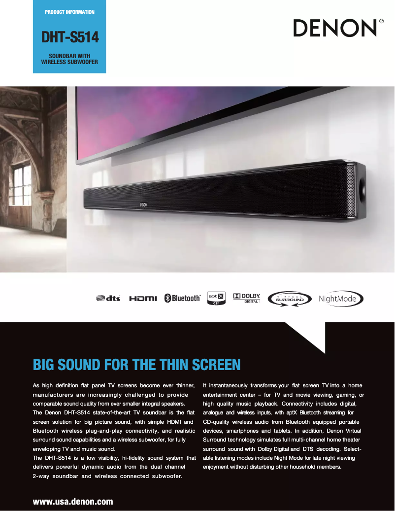 Image de la première page du manuel de l'appareil DHT-S514