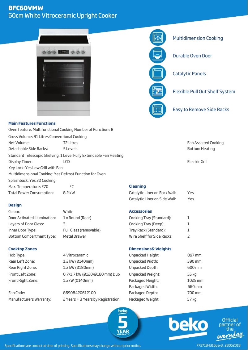 Image de la première page du manuel de l'appareil BFC60VMW