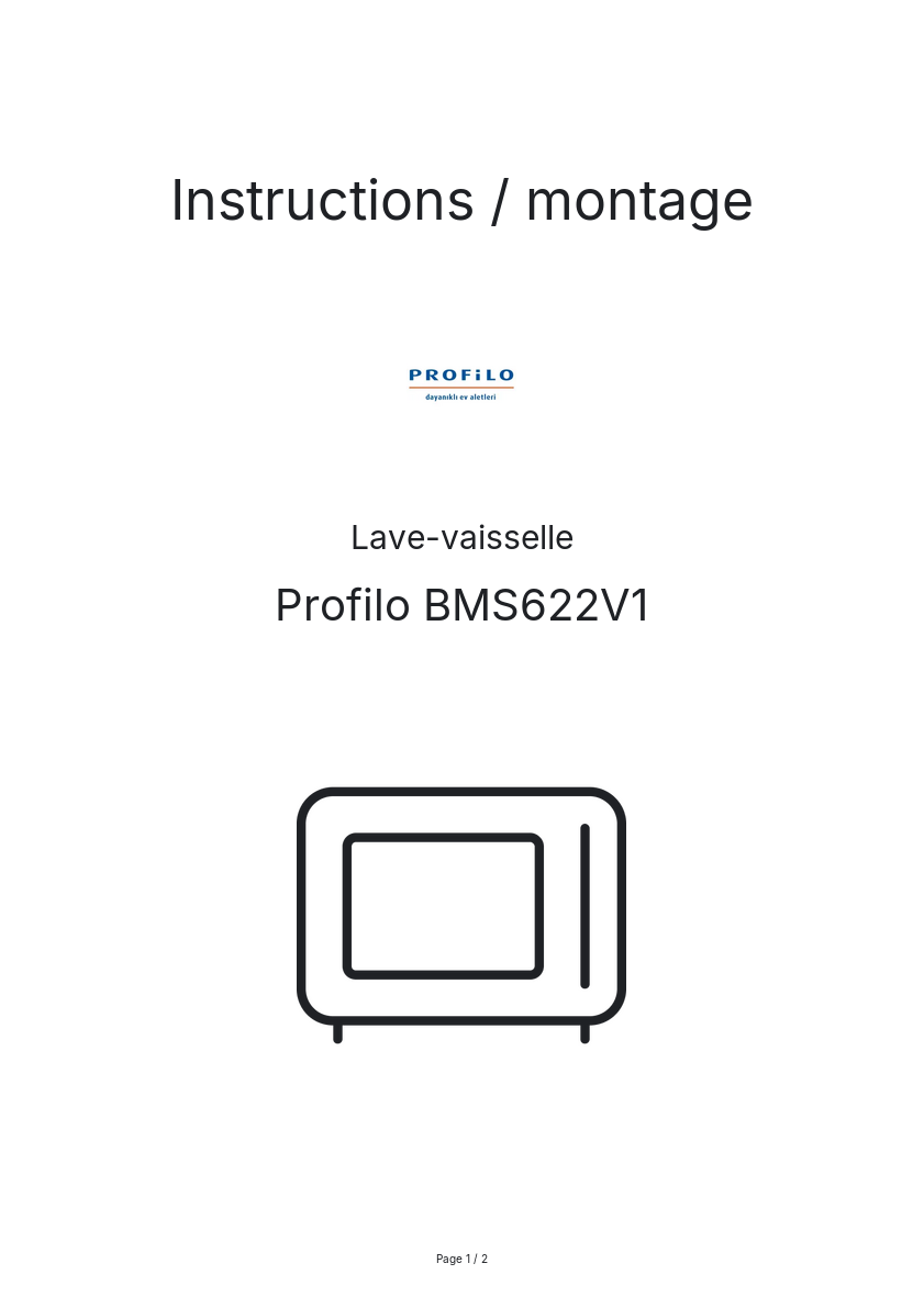 Page n°1 - Instructions / montage Profilo BMS622V1