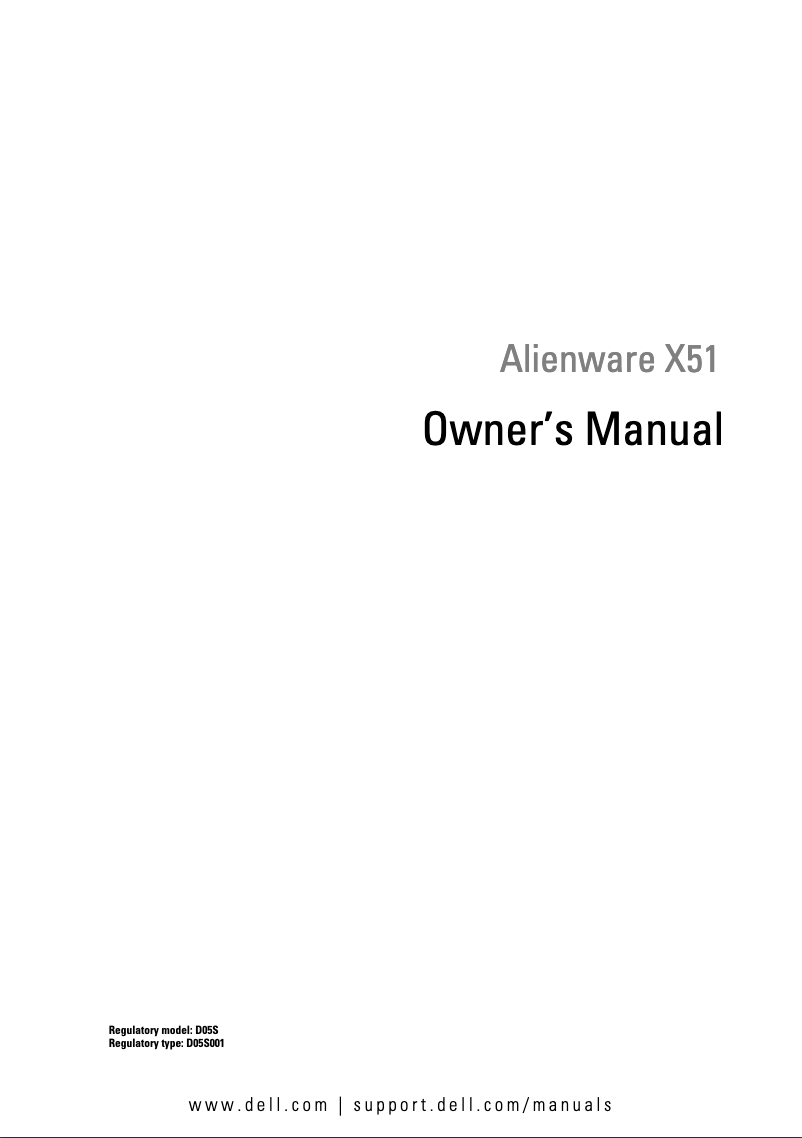 Image de la première page du manuel de l'appareil Alienware X51