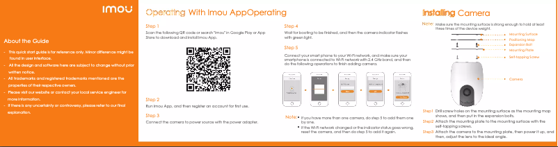 Page 1 de la notice Manuel utilisateur Imou A1