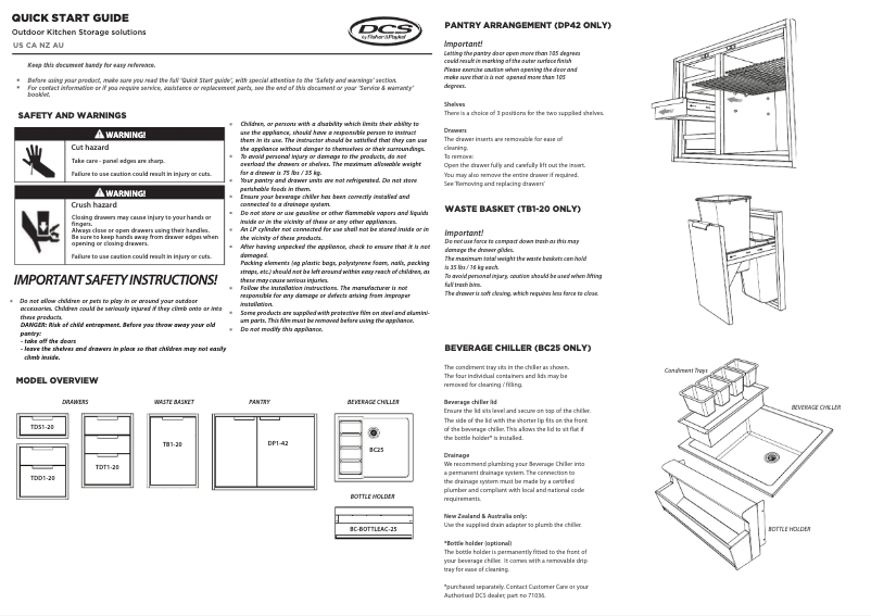 Page n°1 - Guide de démarrage rapide DCS TDS1-20