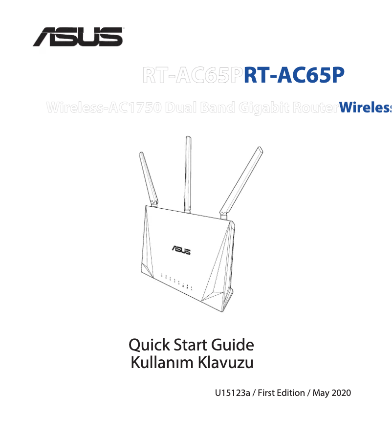 Page 1 de la notice Guide de démarrage rapide Asus RT-AC65P