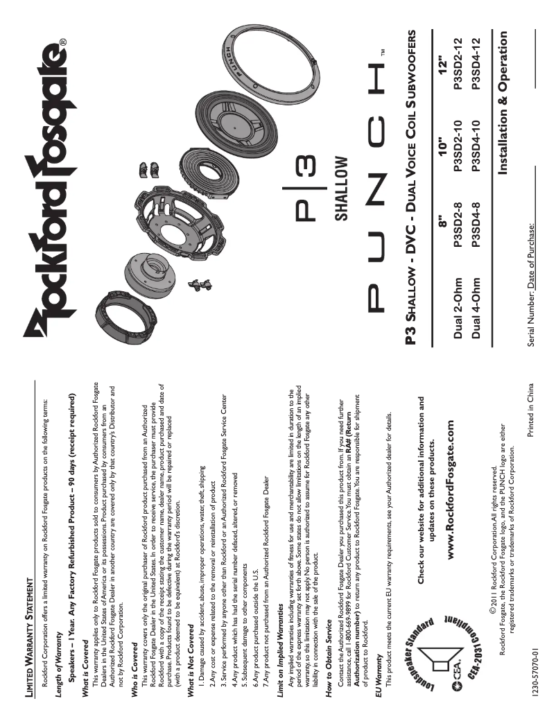 Image de la première page du manuel de l'appareil Punch P3SD2-12