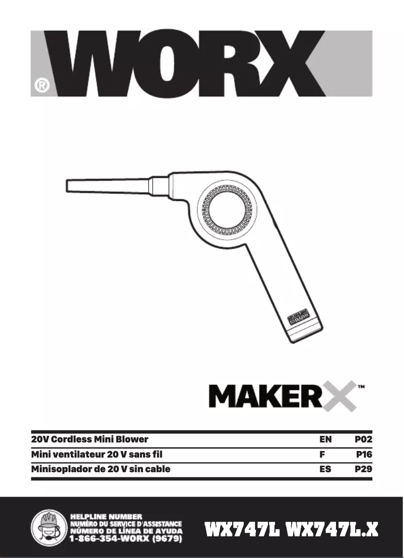 Page n°1 - Manuel utilisateur Worx WX747L.9