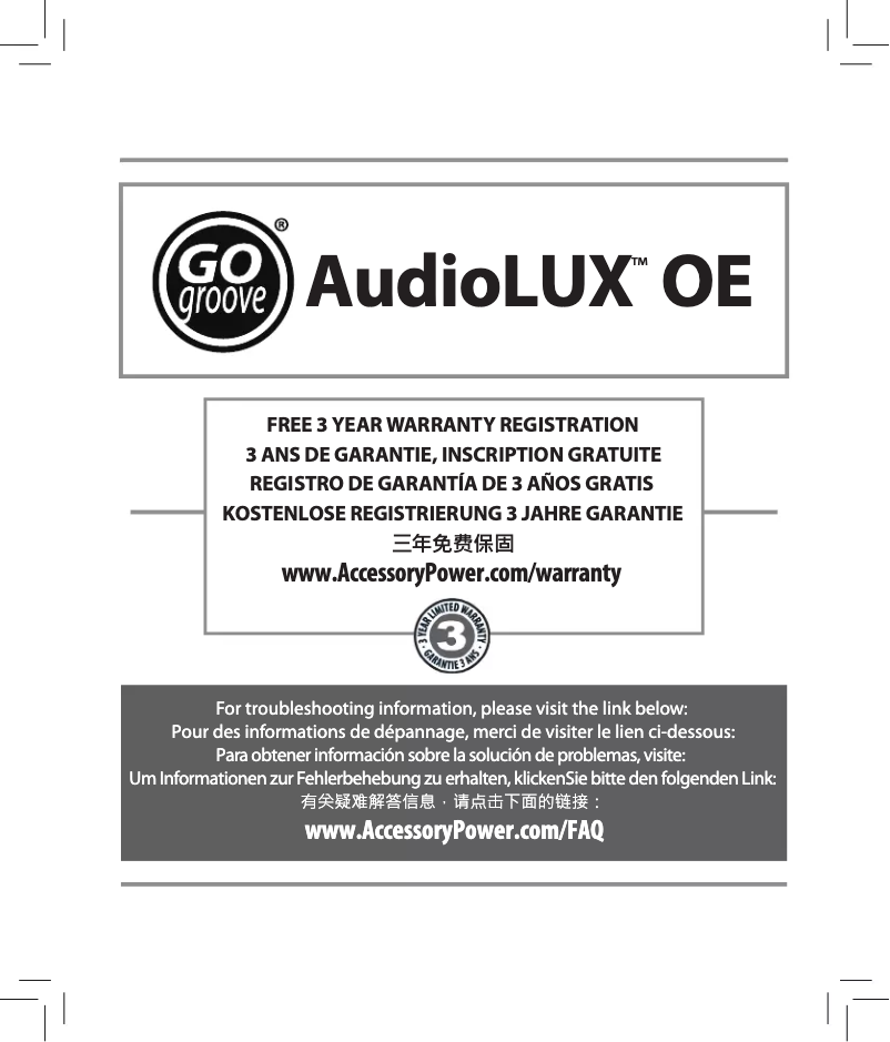 Page 1 of the manual User Manual GOgroove AudioLUX OE
